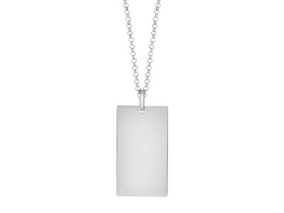SON Rhd. Silver Necklace 29mm, 60cm Chain | Noa