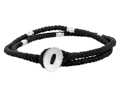 SON Bracelet Black Cord With Steel 37cm