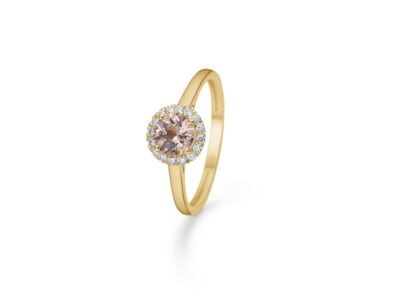 FLORENCE Ring I 14 Kt. Guld M. Morganit Og Diamanter | Mads Z